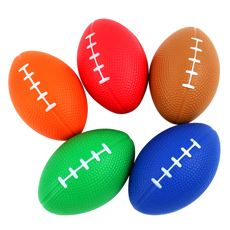 Two-color PU Foam rugby solid polyurethane sponge cross-border British American rugby finger exercise grip ball