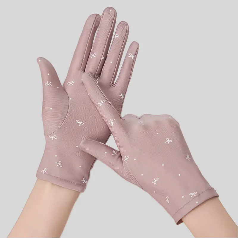 Summer all-finger light breathable cool sunscreen gloves ice spandex outdoor sports electric bike riding gloves women