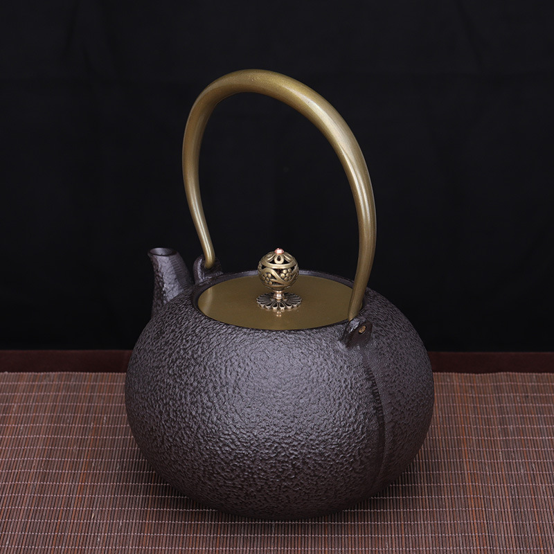 Diangong Hall Iron Pot Cast Iron Round Pot Uncoated Japanese Raw Iron Pot Kettle Electric Ceramic Stove Tea Maker for Making Tea