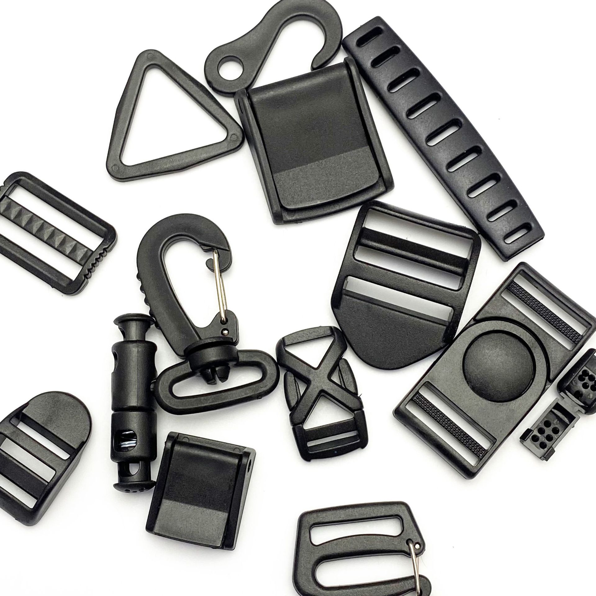 Manufacturer in stock plastic buckle ribbon adjustable buckle safety mesh word Japanese buckle quick release backpack schoolbag rope buckle