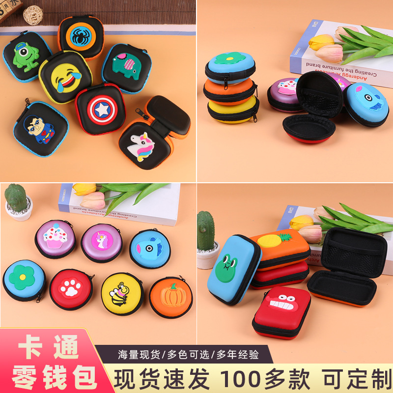 Оптовая продажа корейской милой мультяшной сумки для наушников, портативная сумка для хранения, маленькая монетница, косметичка
