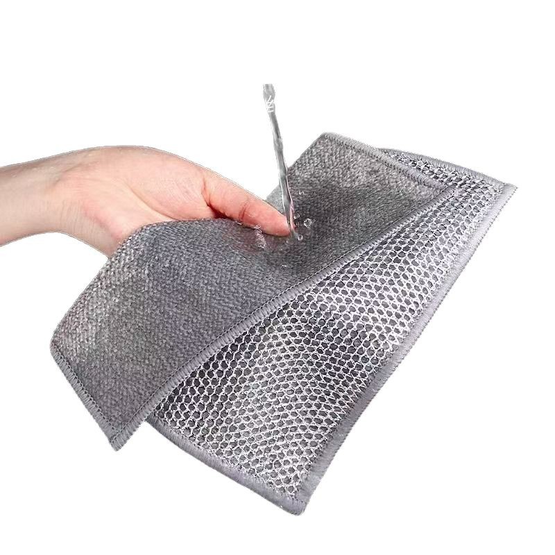 Steel Wool Scrubber Kitchen Dishcloth Non-Stick Oil Household Cleaning Decontamination Oil-Absorbing Lint Pot Scrubbing Tool