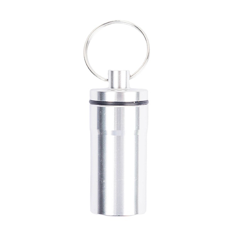 Aluminum Alloy Medicine Cartridge Keychain Portable Metal Can Sealed Aluminum Alloy Can Waterproof Storage Box