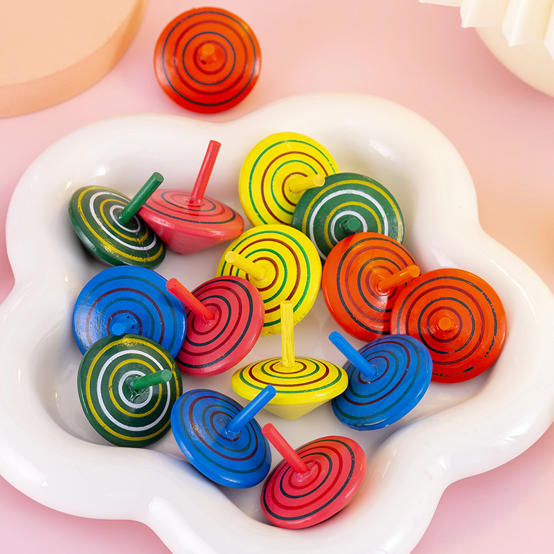 Desktop Decompression Wooden Toy Wooden Small Top Kindergarten Small Gift Opening Event Promotion Gift