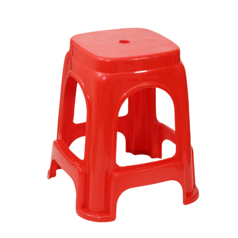 Thickened Plastic Stool Household Nordic Stackable Commercial High Stool Living Room Cooked Rubber Square Stool Dining Table and Chair Wholesale