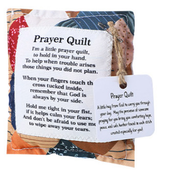 Cross-border New Fashion Creative Small Cloth Bag with Cross Small Quilt with Prayer Statement Color Sewing Gift