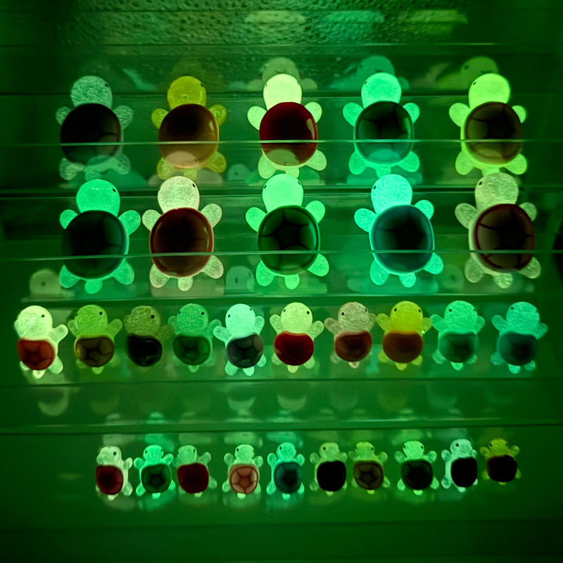 New creative cute luminous mini resin small turtle ornaments fluorescent turtle micro landscape DIY fish tank decoration