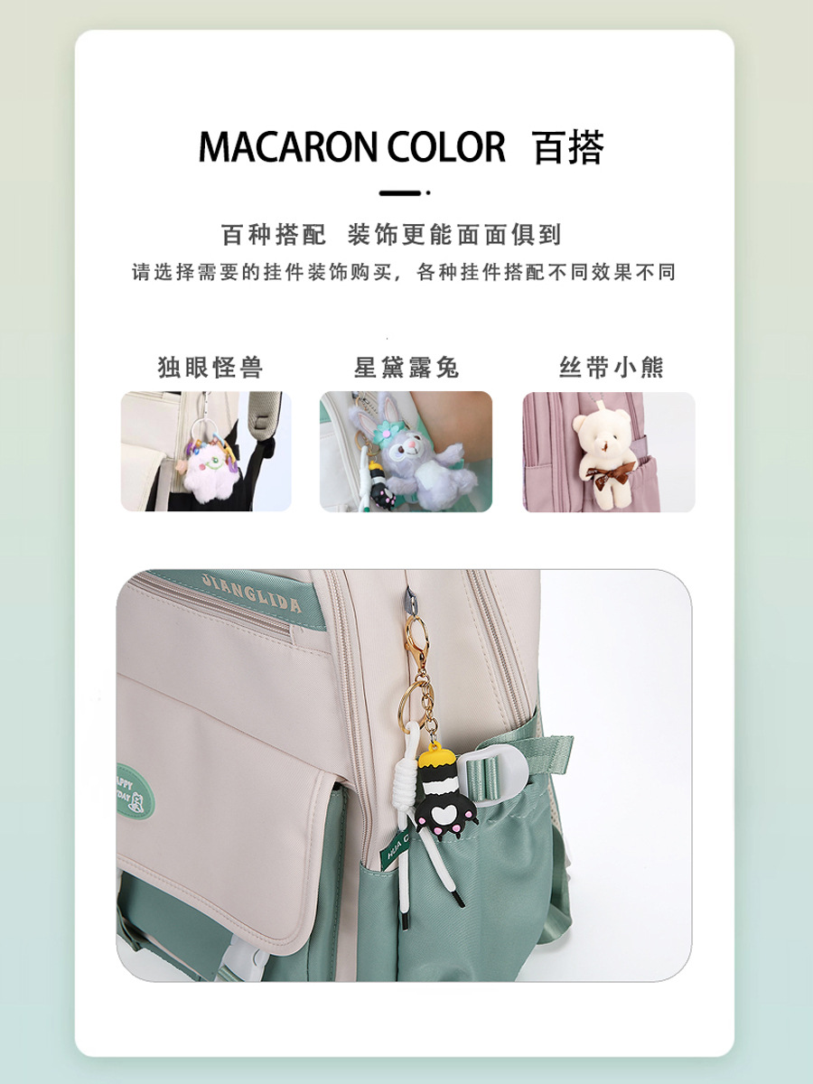 JLD New Junior School Schoolbag Girls Simple High Quality Ins Middle School Student Schoolbag Large Capacity Girls' Backpack