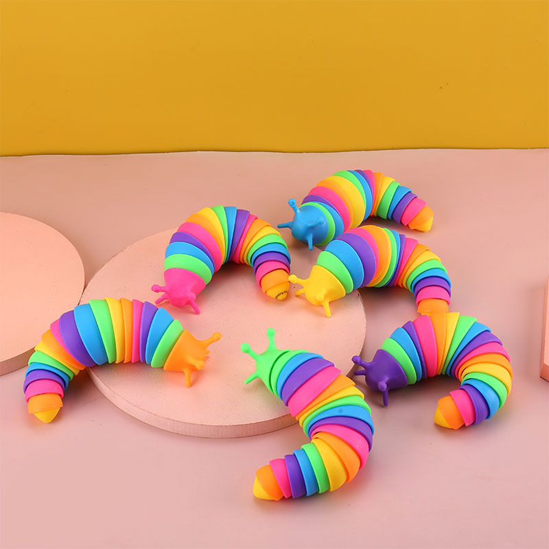 New Simulation Caterpillar Decompression Toy Rainbow Slug Educational Toy Desktop Snail Decompression Vent Artifact