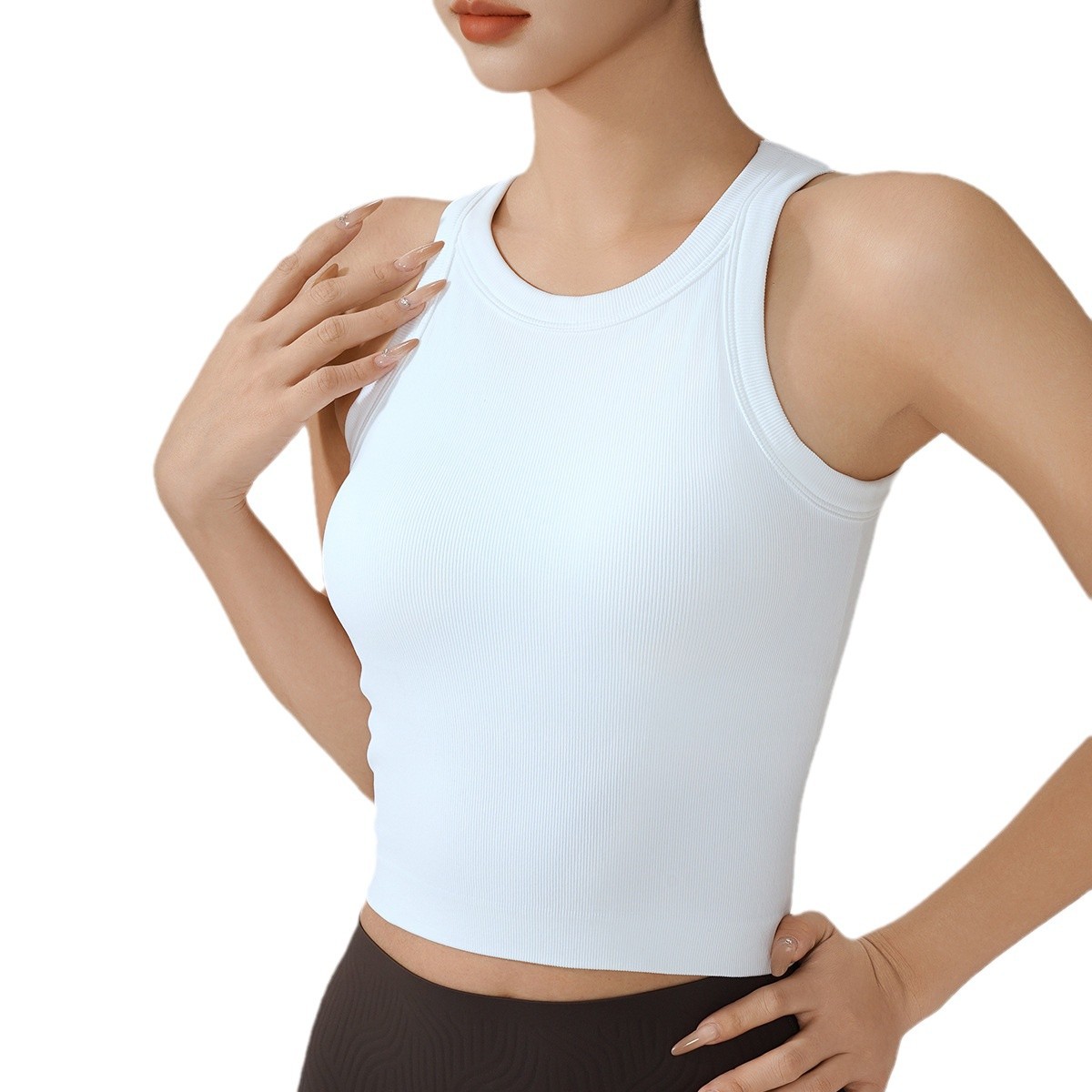 Lulu New One Cup Sports Underwear Women's Fitness Beautiful Back Outer Wear Running Jumper Shockproof High Elastic Yoga Vest