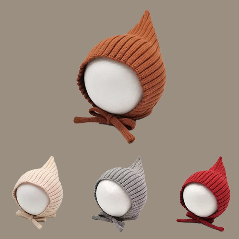 Детская шапка зима, вязаная шапка эльфа для девочек, модная теплая шапка с ушками