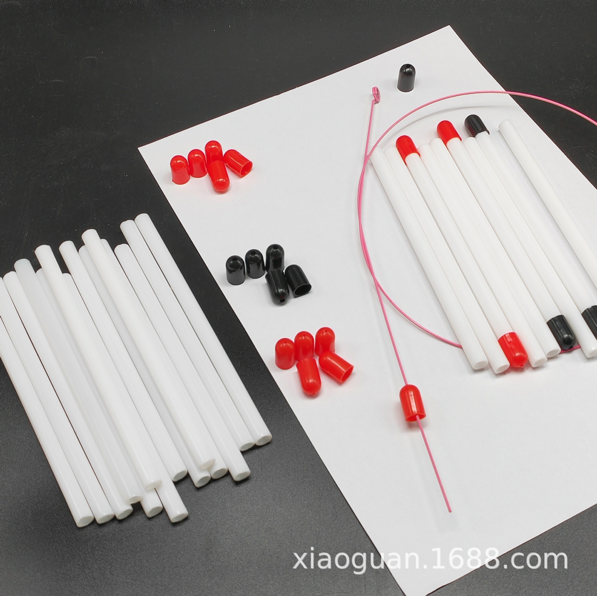 Cat tease stick accessories in stock wholesale pet cat toy extended white tube pink steel wire cat tease stick full set of accessories