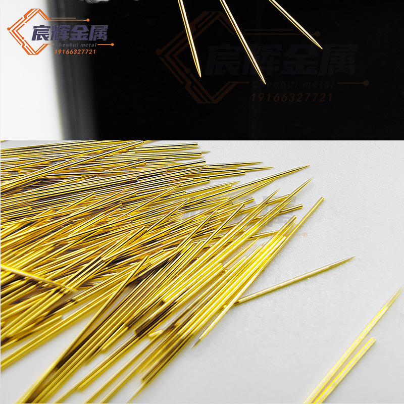 Solid Beauty Roller Needle, Stainless Steel Gold-Plated Micro-Needle, Single and Double-Ended Sharpening, Beauty Needle Water-Gloss Needle Sharpening