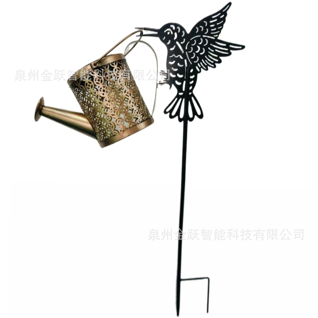 Cross-border New Copper Coin Solar Kettle Lamp Iron Hollow Outdoor Rainproof Decoration Garden Courtyard Lawn