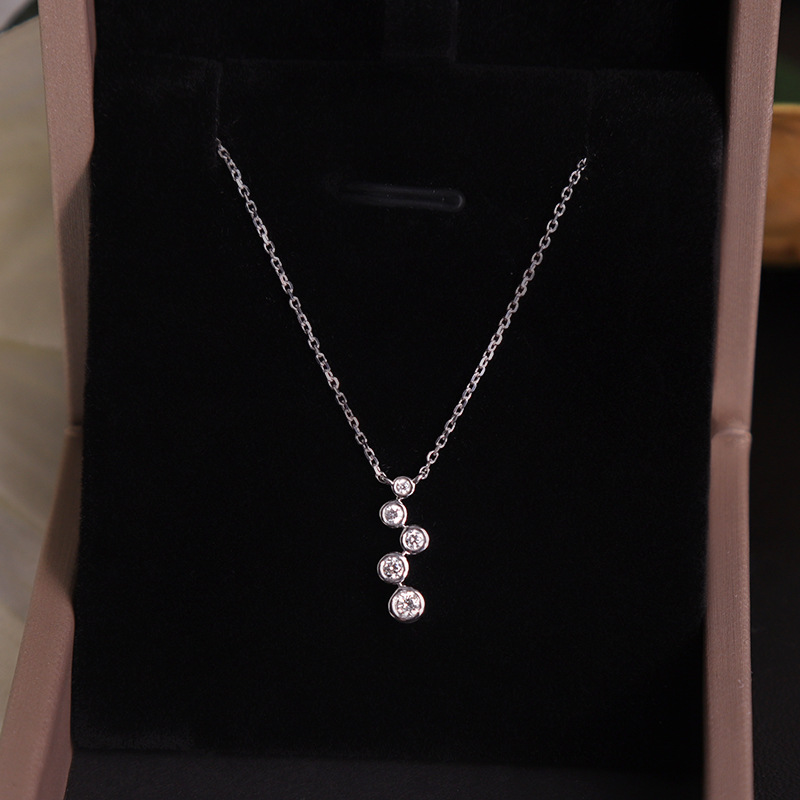 Grown Diamond Pendant 18K White Gold Luxury Necklace Female Lab Loose Diamond Def Synthetic Diamond Vs Artificial Diamond