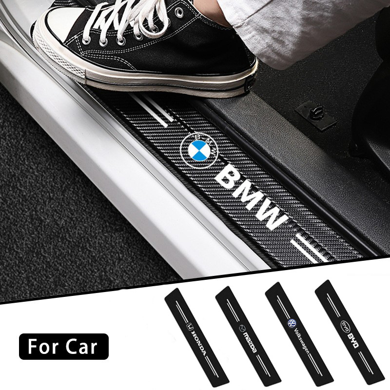 Защитная наклейка для порога автомобиля с углеродным волокном, амортизирующая наклейка для защиты от столкновений