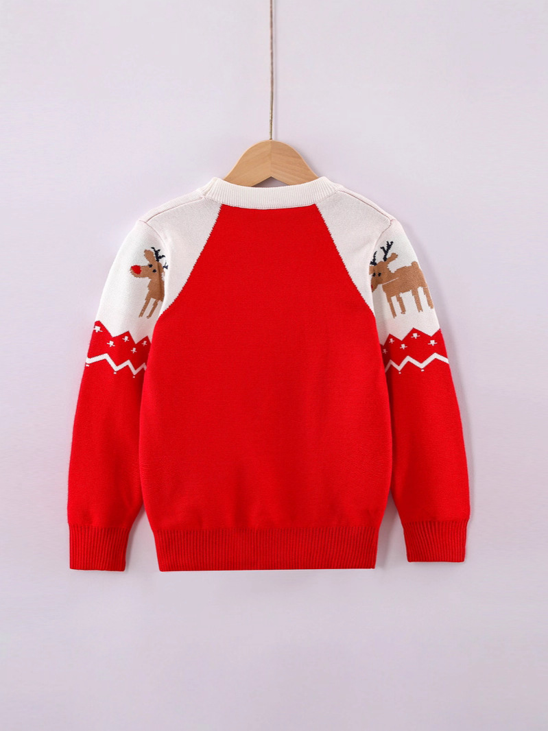 Children's Knitwears and Knitwears 2025 New Autumn and Winter Boys' Thickeneded Christmas Elk Bottoming Shirts Girls' Cross-Border Kidsren's Clothing