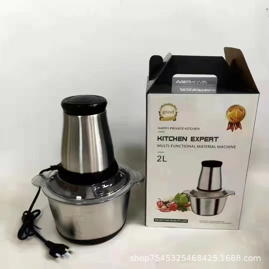 Многофункциональная бытовая мясорубка, большая емкость, электрическая машина из нержавеющей стали для приготовления пищи