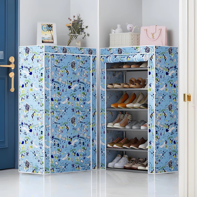 Shoe Rack Simple Multi-Layer Dustproof Storage Shoe Cabinet Dormitory Door Dormitory Home Economical Space-saving Storage Rack