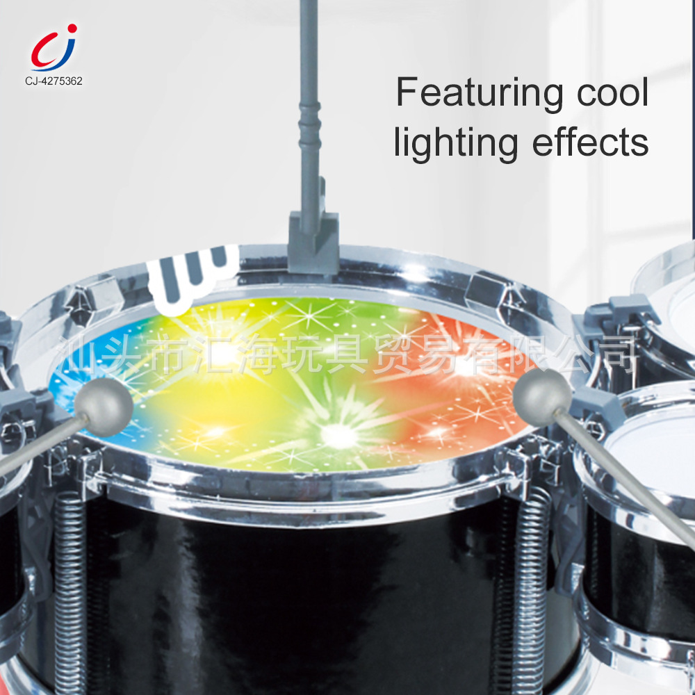 Foreign Trade Drum Set for Beginners to Play Jazz Drums with Light Music Percussion Instrument Toys Wholesale En71
