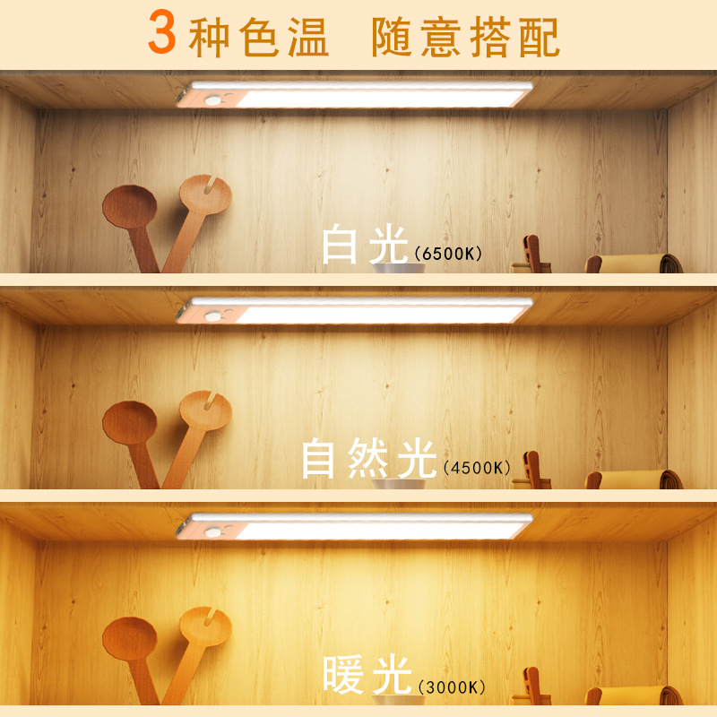 Cross-Border Smart Led Human Body Sensor Lamp Night Light Table Lamp Cabinet Lamp Bedroom Outdoor Charging Model 
 Lamp with Wall Lamp