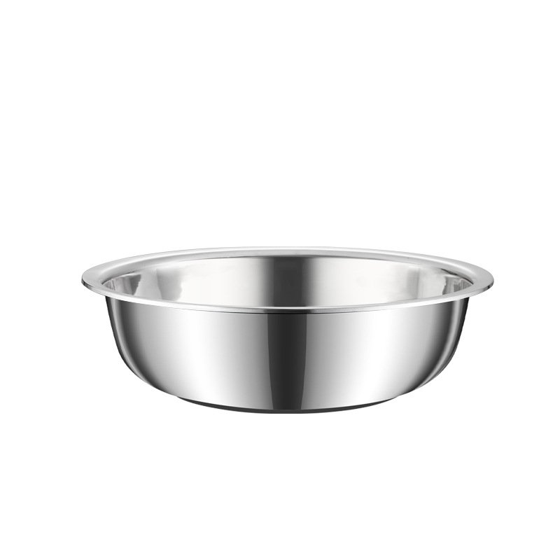 Wow Stainless Steel Soup Basin Household Basin Kitchen Multi-Purpose Round Basin Salad Basin Food Grade 304 Stainless Steel Basin
