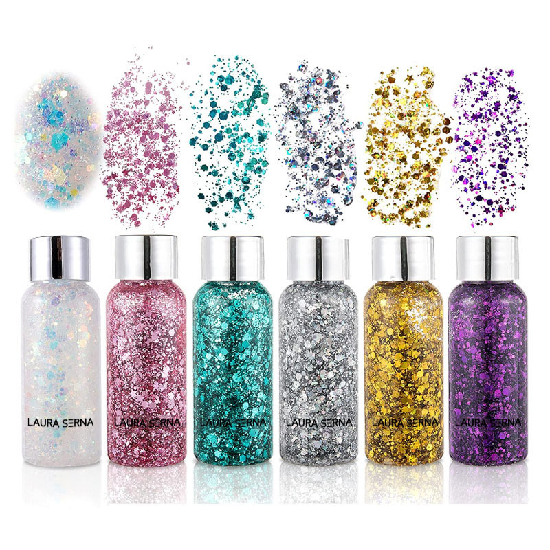 Cross-Border Popular Sequin Cream Sequin Gel Children's Performance Cosmetics Head Face Body Decoration Supplies