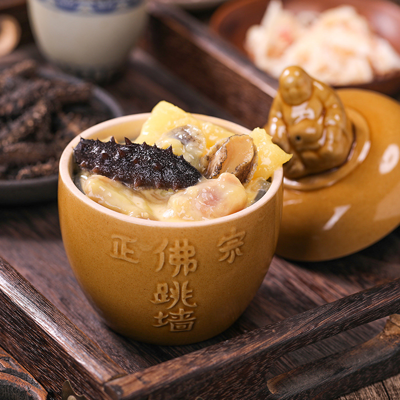 Mid-Autumn Festival Gift Box with 6 Cans of Buddha's Leap Wall Stew, Ready-To-Eat with Cup, Golden Soup Flavor Gift Box