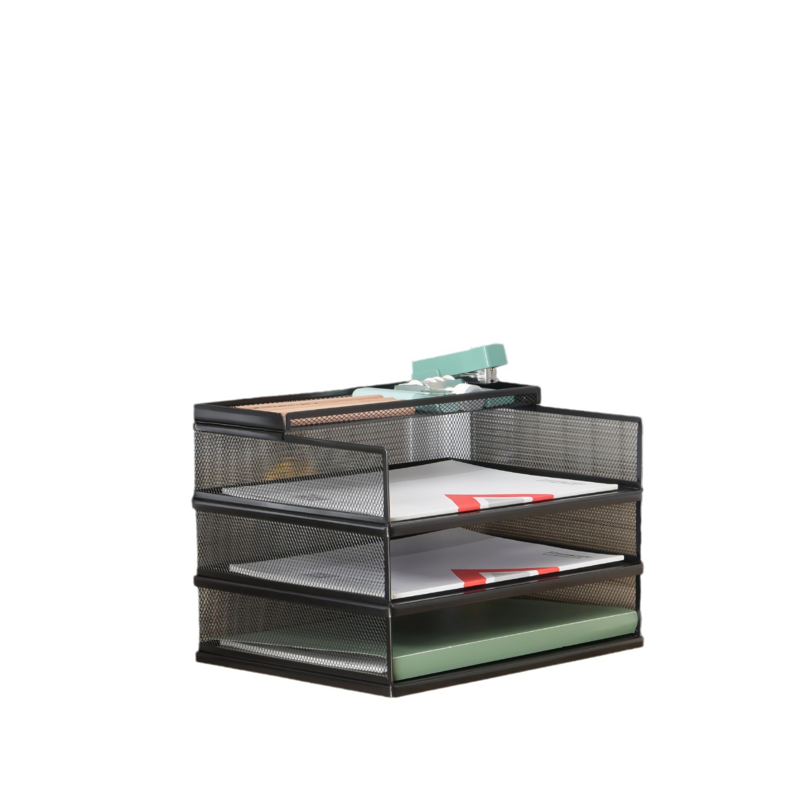 A4 Iron Stacked File Tray File Rack Multi-Layer Combination Stationery Office All-Metal Desk Desktop Tidy
