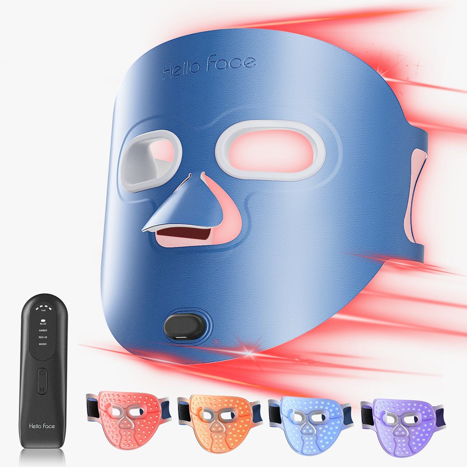Cross-border led beauty mask photon rejuvenation mask instrument large row light beauty instrument red and blue face spectrometer