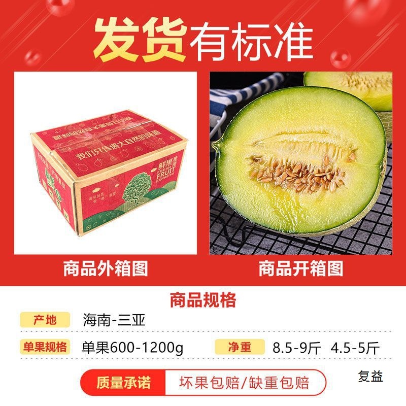 Hainan Reticulated Honeydew Melon Ice Cream, Rose Melon, Sweet Melon, Cantaloupe, White Melon, Fresh Straight from the Origin