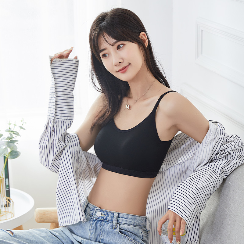 Girls' Japanese Style Intimates, Women's Non-Wired Student's Comfortable Junior High School and High School Girl's Big Breasts Showing Small Bra Thin Summer
