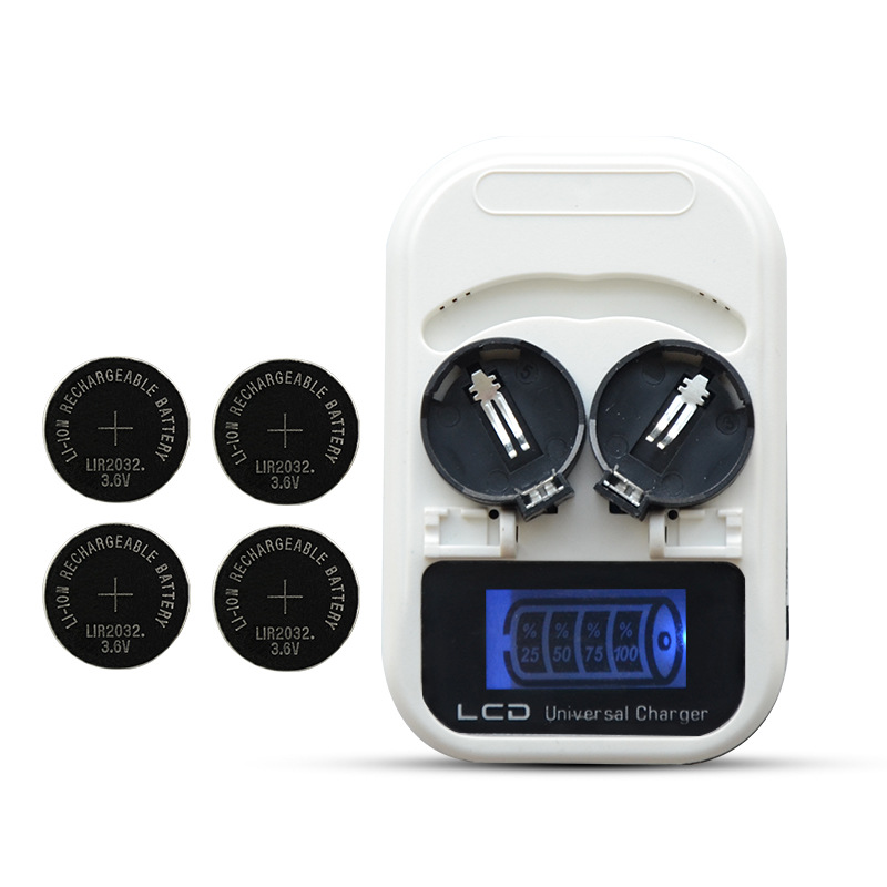 Button cell 40mA anti-explosive Charger smart LCD charger 3.6V rechargeable LIR2032 2025 2016