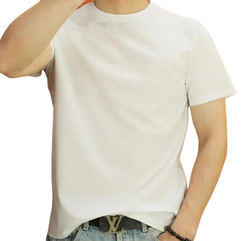 3447 Original Summer New Pure Color Short-Sleeved T-Shirt Men's Fashionable Breathable Gas Shirt