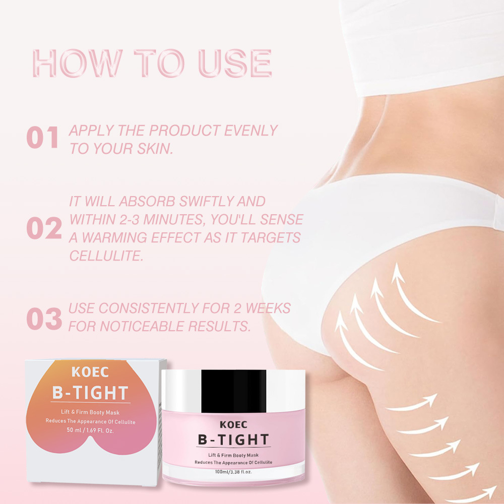 KOEC Pink Body Hip Cream Hydrating and Moisturizing Tight Body Mask B- TIGHT Bum Mask Cross-border Explosions