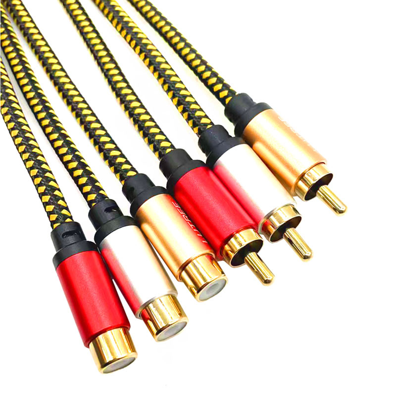 Lotus Six-head line AV audio and video line 3RCA male-to-female TV DVD set-top box dancing blanket game extension line