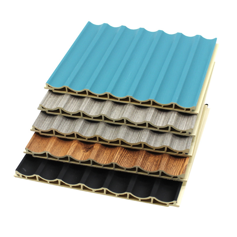 Factory supply wood plastic grille sofa living room background wall bamboo fiber arc wave grid plate