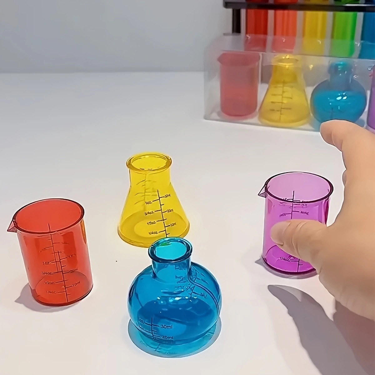 Cross-border education mini measuring cup teaching aid, plastic science experiment sensory DIY education color sensory science