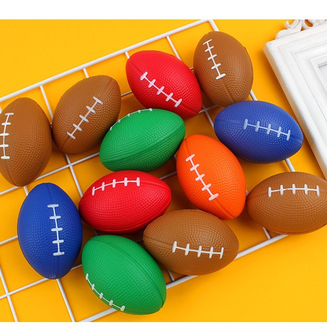 Two-color PU Foam rugby solid polyurethane sponge cross-border British American rugby finger exercise grip ball
