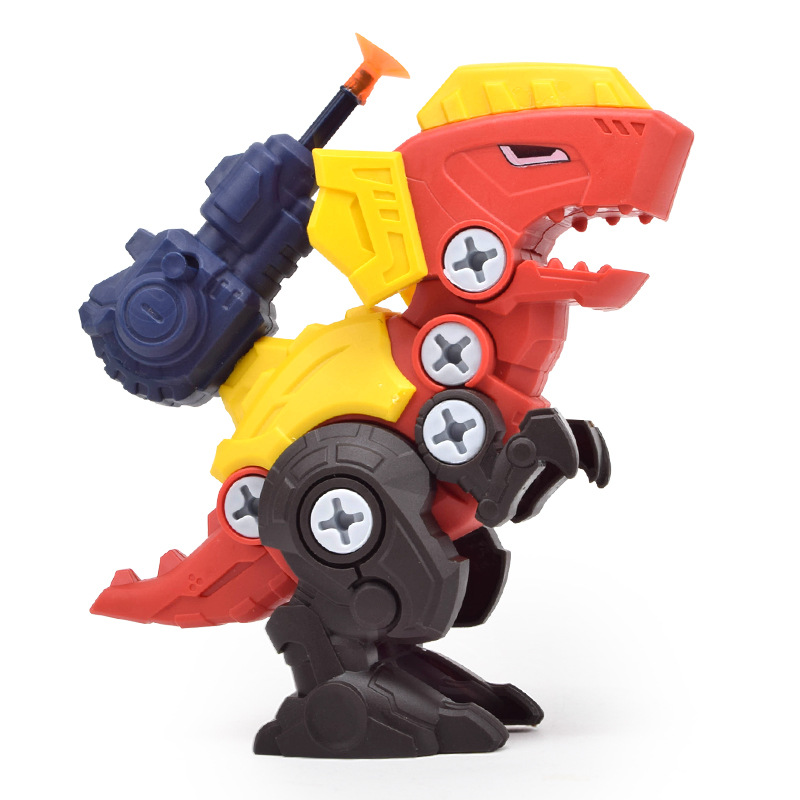 Release Soft Bullet Dinosaur Assembled Dinosaur Egg Kidsren's Toys Blind Box Toy Screw Assembly Educational DIY Ejection