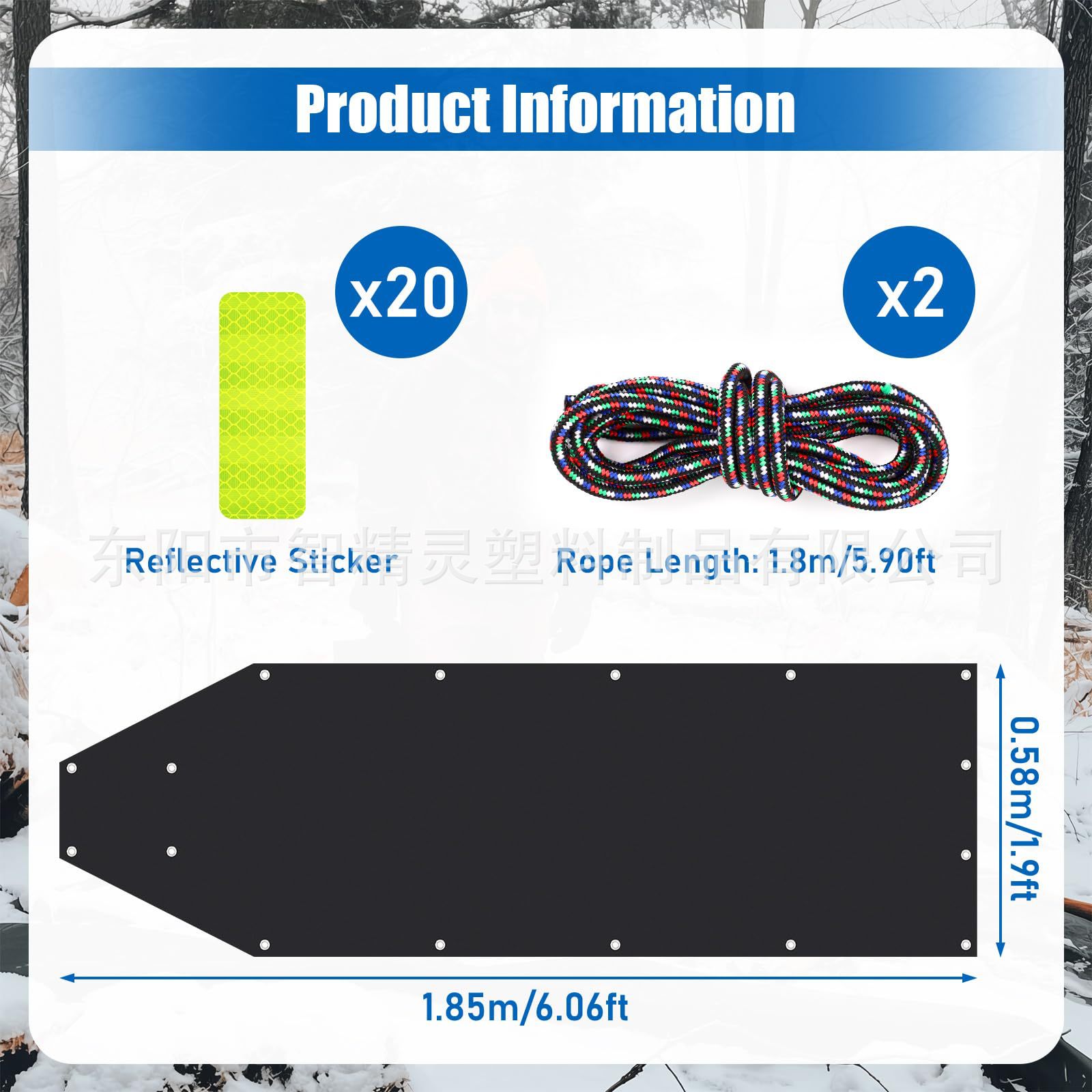 Multi-purpose towing sled portable deer towing tackle hunting accessories suit for accessories consignment, hunting