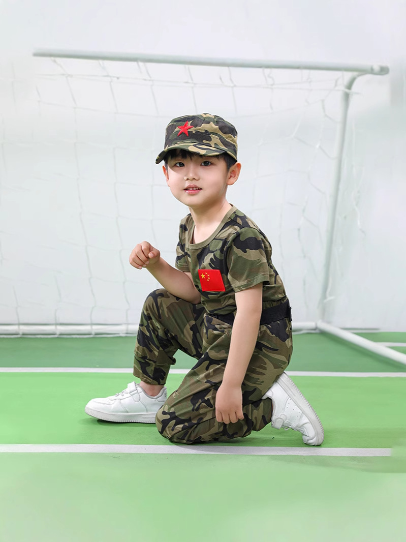 Children's Camouflage Suit Summer Military Training Uniform for Primary and Secondary School Students Boys Summer Camp Training Uniform Girls Performance Uniform