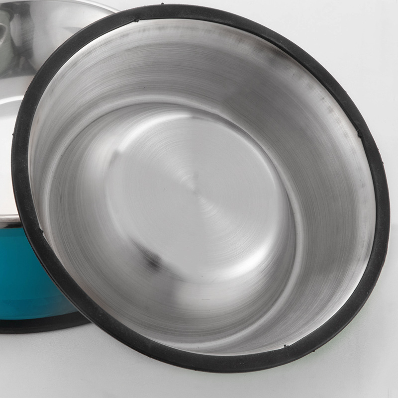 Non-magnetic Stainless Steel Cat Bowl Dog Basin Colorful Pet Eatware Teddy Golden Retriever Large, Medium and Small Dog Eatbowl Pet Bowl