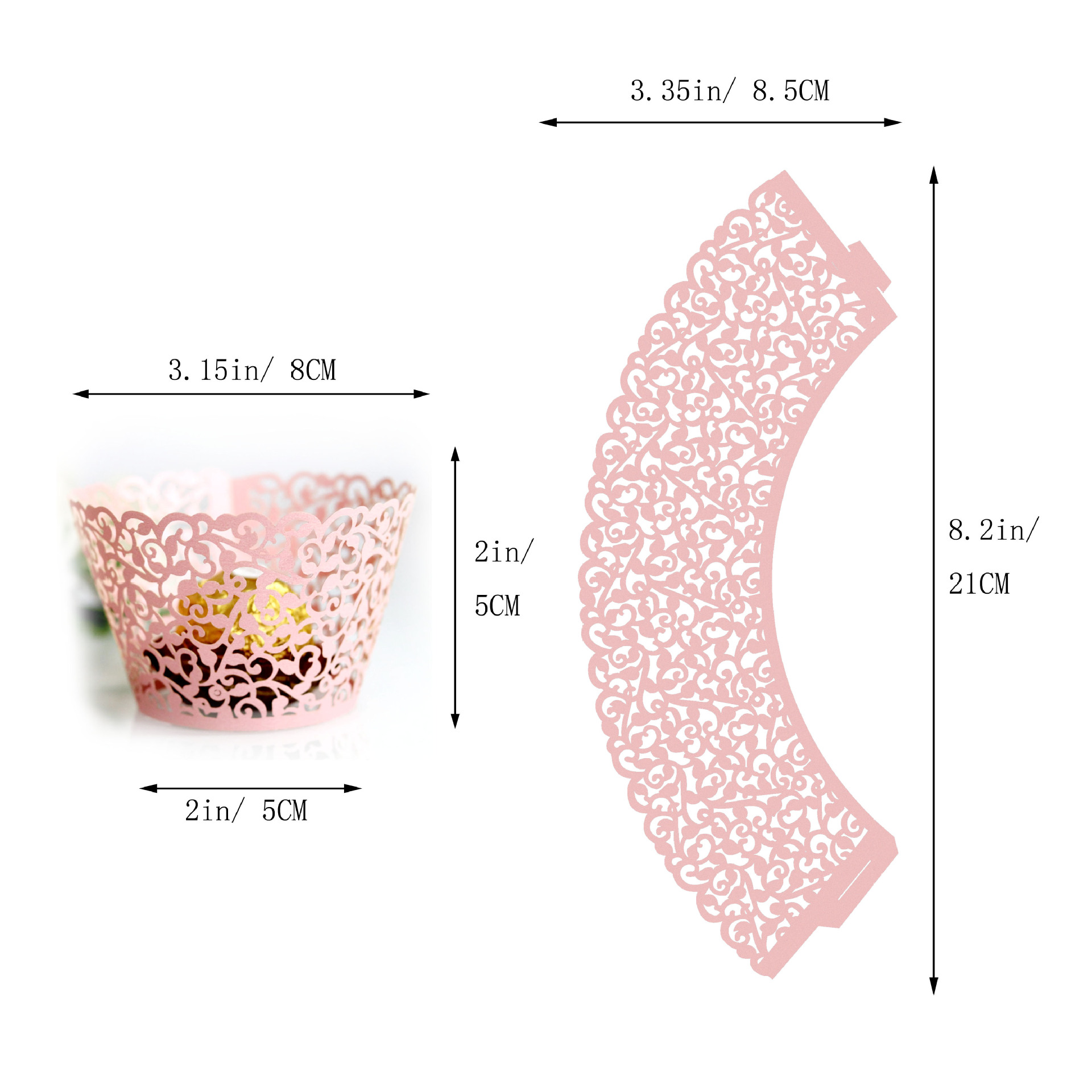 Factory Outlet Cake Paper Edge Laser Hollow Vine Cup Lace White Pearllight Bauhinia Cross-border in stock