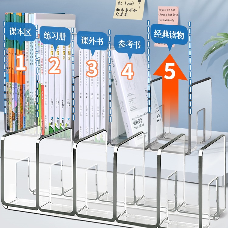 Book Stand Reading Rack Book Holder Desk Bookshelf Desktop Fixed Book Storage Divider Desk Stand Desk Organizer