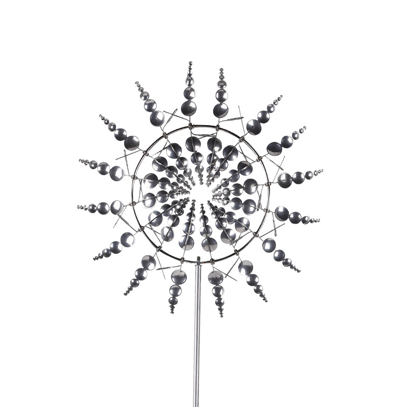 Vintage Iron Metal Ornaments Windmill Outdoor Courtyard Garden Model Decoration Geometric Wind Chimes Ornaments