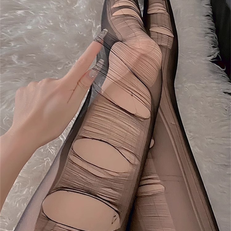 Hand-Tearable Socks, Thin Disposable Black Stockings, Slimming Look and Beautiful Legs, Sexy and Hot Holes, Easy to Tear, No Need to Take Off Pantyhose