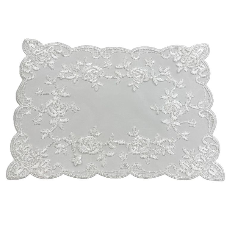 European Double-Layer Mesh Lace Embroidery Rope Embroidery Placemat Tea Set Cover Bedside Table Tv Dust Cover Decorative Cloth