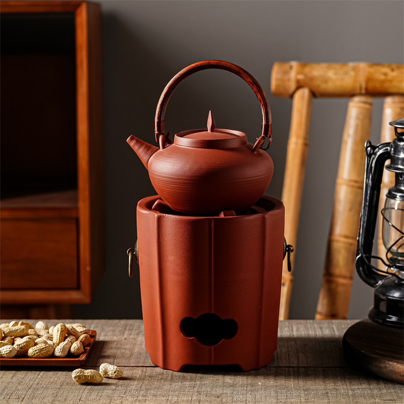 Набор для заваривания чая из глины Чаочжоу, включает чайник, угольную печь, устройство для заваривания чая