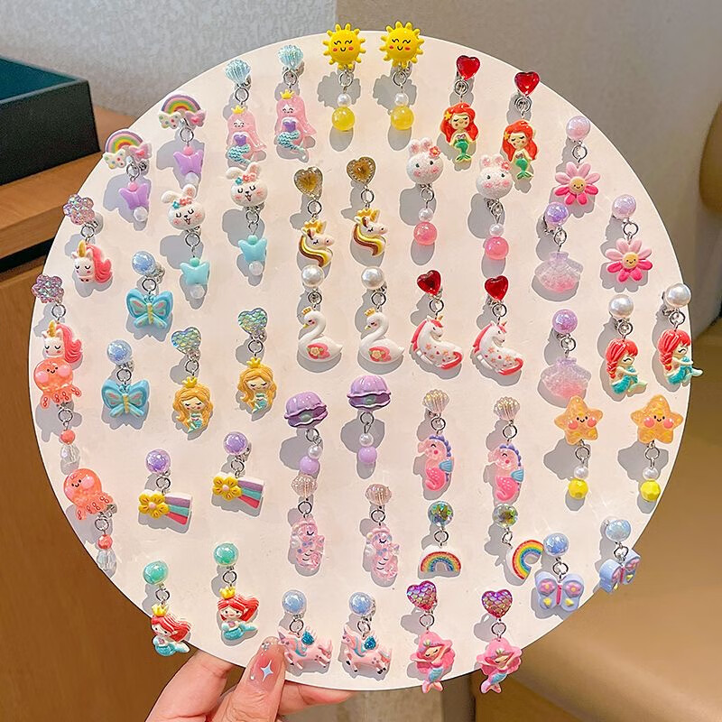 Children's Transparent Flower Ear Clips 2025 New Little Girl Accessories Girls Without Pierced Ears Ear Accessories Baby Jewelry